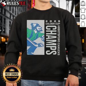 Alt Text: Official Abbotsford Canucks Calder Cup victory green sweatshirt featuring team logo and celebratory design.