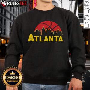 Alt Text: Official Atlanta Cityscape Skyline Sweatshirt featuring a vibrant skyline design, perfect for Atlanta enthusiasts.