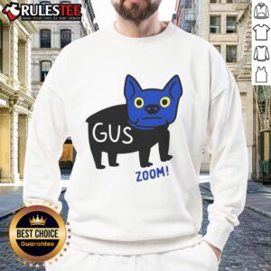 Official Blue Dog Cartoon Gus Zoom Sweatshirt featuring a vibrant design of Gus the dog in a cozy, stylish fit.