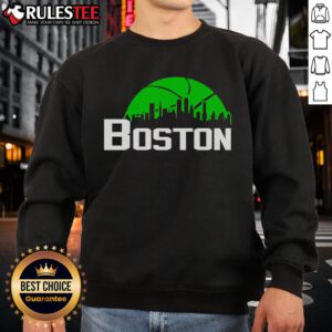 Alt Text: Official Boston Celtics Cityscape Skyline Style 2025 Sweatshirt featuring vibrant team colors and iconic Boston skyline.