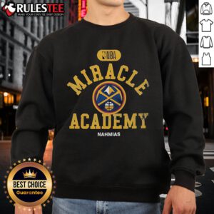 Official Denver Nuggets Miracle Academy NBA Collection Sweatshirt featuring team logo and vibrant colors for fans.