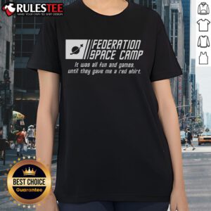 Official Federation Space Camp Ladies Tee featuring a stylish design for space enthusiasts and camp lovers.