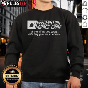 Alt Text: Official Federation Space Camp sweatshirt featuring a stylish design, perfect for space enthusiasts and camp alumni.
