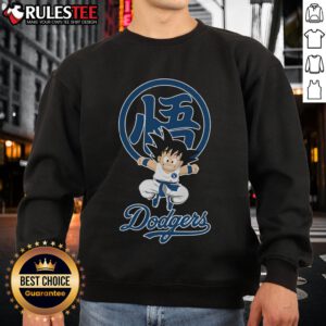 Official Goku X Los Angeles Dodgers 2025 sweatshirt featuring a vibrant design, perfect for fans and collectors.