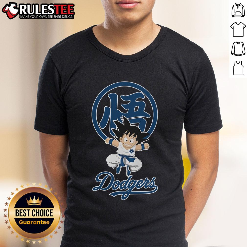 Official Goku X Los Angeles Dodgers 2025 T-Shirt featuring vibrant graphics and a stylish design for fans.