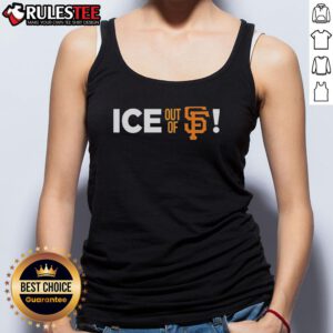 Official ICE Out Of SF San Francisco Tank Top featuring bold graphics and a stylish design for summer wear.