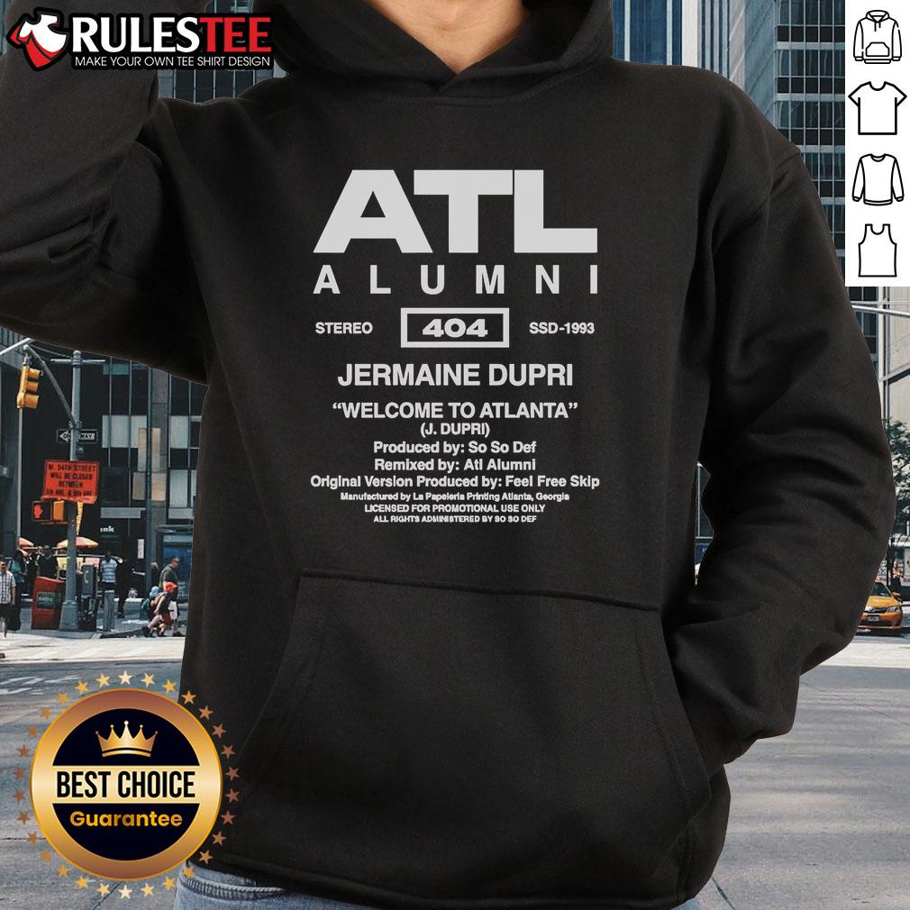 Alt Text: Jermaine Dupri wearing the Official So So Def ATL Alumni hoodie, celebrating Atlanta's music culture and legacy.