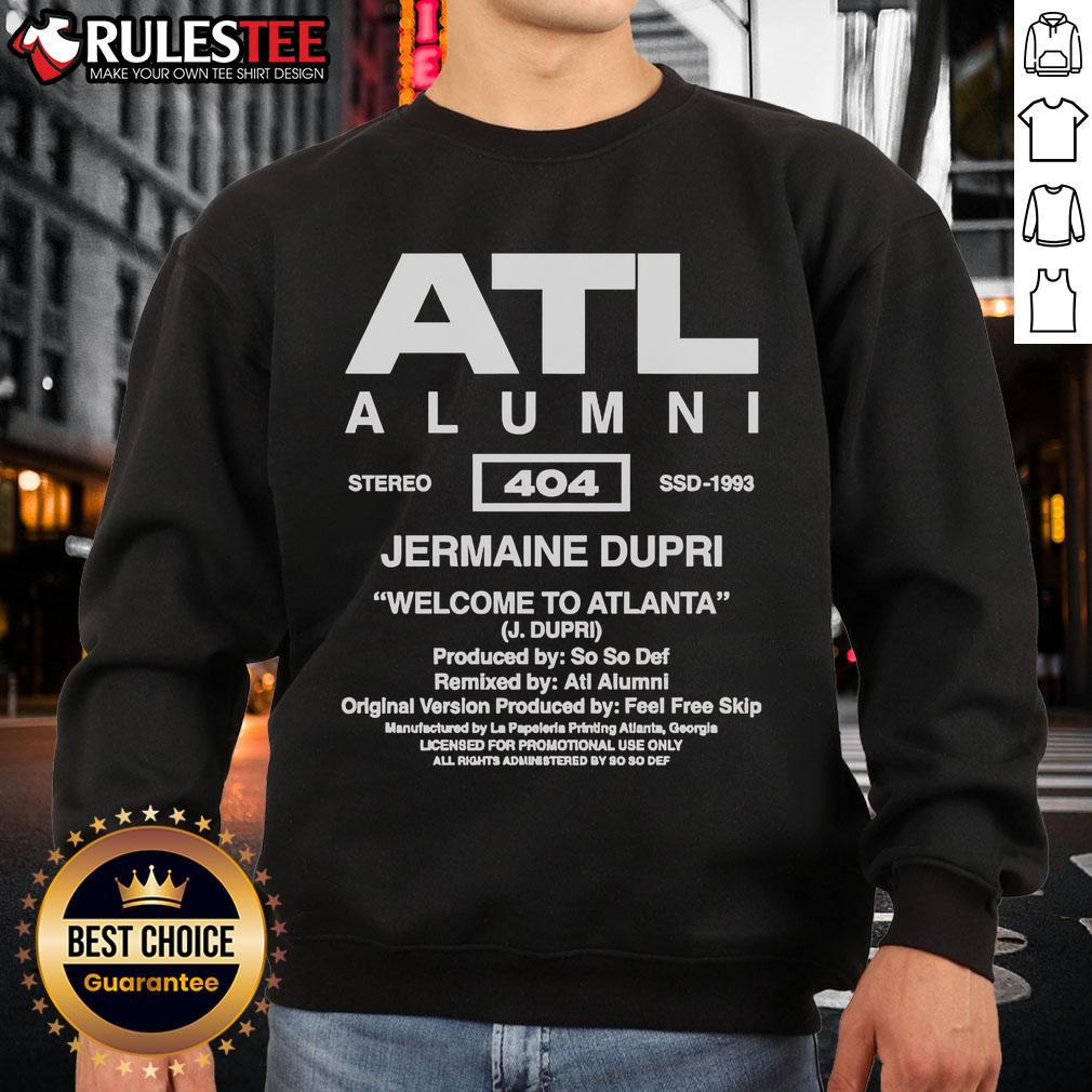 Official So So Def ATL Alumni Jermaine Dupri Welcome To Atlanta sweatshirt featuring bold graphics and vibrant colors.