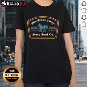 Alt Text: Official The Stone Pony Summer Stage 2025 Jetty Surf Co Ladies Tee featuring vibrant design and comfortable fit.