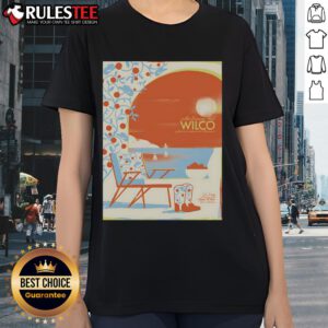 Official Wilco Valencia ES Marina Norte June 29 2025 Poster for Ladies Tee featuring vibrant design and band details.