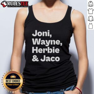 Premium Joni Wayne Herbie and Jaco tank top featuring vibrant design and comfortable fit for music lovers.