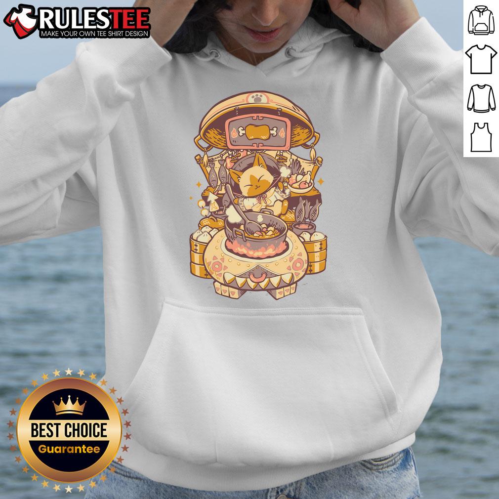 Stylish Pretty Monster Hunter cooking hoodie showcasing vibrant graphics and a cozy design for fans of the franchise.
