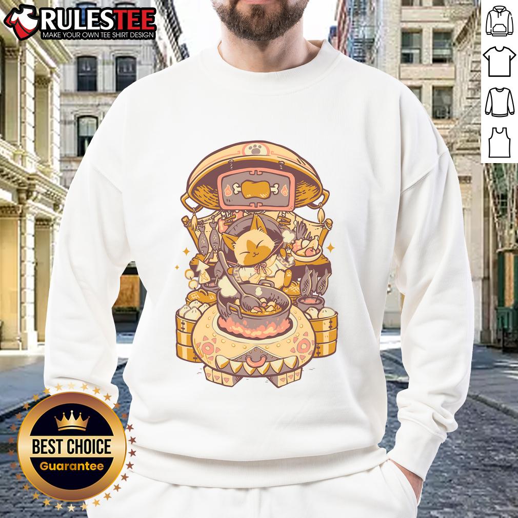 Cozy Pretty Monster Hunter Cooking Sweatshirt featuring vibrant graphics, perfect for gaming enthusiasts and casual wear.