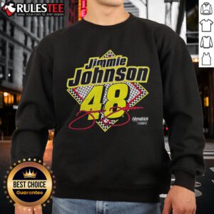 Alt Text: Awesome Hendrick Motorsports Jimmie Johnson 48 sweatshirt in navy blue, showcasing NASCAR team pride and style.