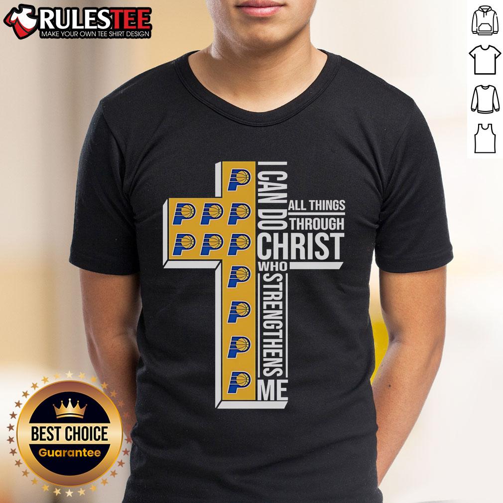 Awesome Indiana Pacers 'I Can Do All Things Through Christ Who Strengthens Me' Cross T-Shirt for fans and believers.
