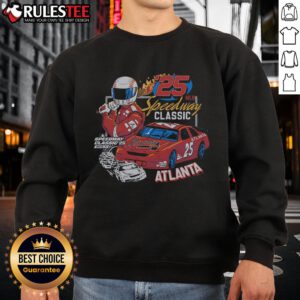 Alt Text: Awesome MLB Speedway Classic 2025 Atlanta Braves sweatshirt featuring bold team logo and stylish design.