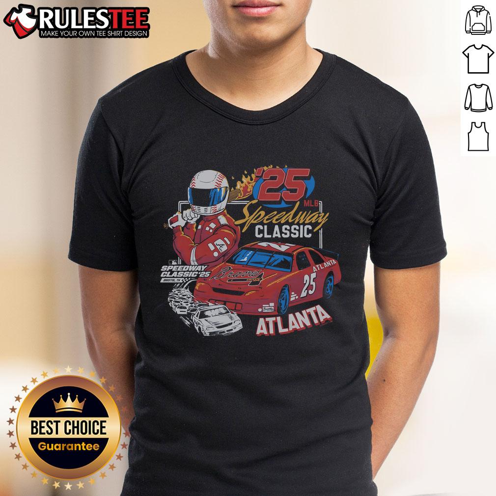Awesome MLB Speedway Classic 2025 Atlanta Braves T-Shirt featuring vibrant team colors and stylish design for fans.