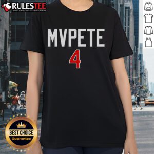 Awesome MVPETE 4 Pete Crow Armstrong Ladies Tee featuring vibrant graphics and comfortable fit for baseball fans.