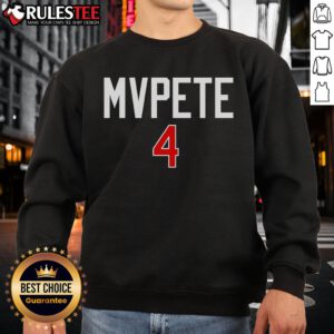 Alt Text: Awesome MVPETE 4 Pete Crow Armstrong sweatshirt showcasing stylish design and vibrant colors for baseball fans.