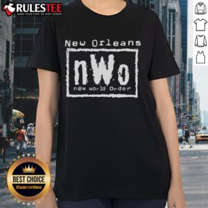 Alt Text: Awesome New Orleans nWo New World Order Ladies Tee featuring stylish graphics and comfortable fit for fans.