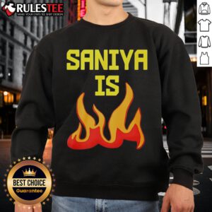 Awesome Saniya is Fire Sweatshirt featuring vibrant design, perfect for stylish comfort and casual wear.