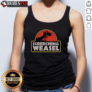 Awesome Screeching Weasel x Jurassic Park tank top featuring vibrant graphics and a trendy design for fans.