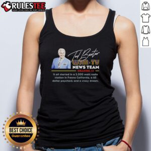 Alt Text: Awesome Ted Baxter WJM TV News tank top featuring classic 70s design, perfect for fans of the iconic TV character.