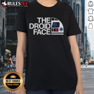 Awesome The Droid Face Star Wars Ladies Tee featuring a vibrant droid graphic perfect for Star Wars fans.