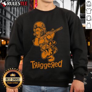 Awesome Triggered Tigger Winnie the Pooh Military Sweatshirt featuring a colorful Tigger design on a cozy fabric.