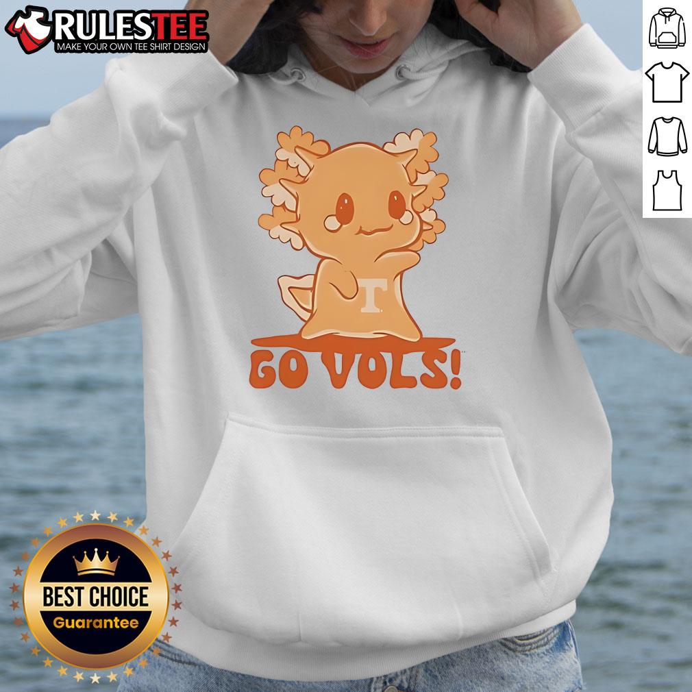 Cute axolotl design on a cozy hoodie, perfect for Tennessee fans and animal lovers alike. Stylish and comfortable!