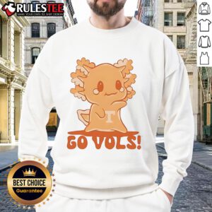Adorable Cute Axolotl Go Vol Tennessee Sweatshirt featuring a colorful axolotl design, perfect for fans and casual wear.