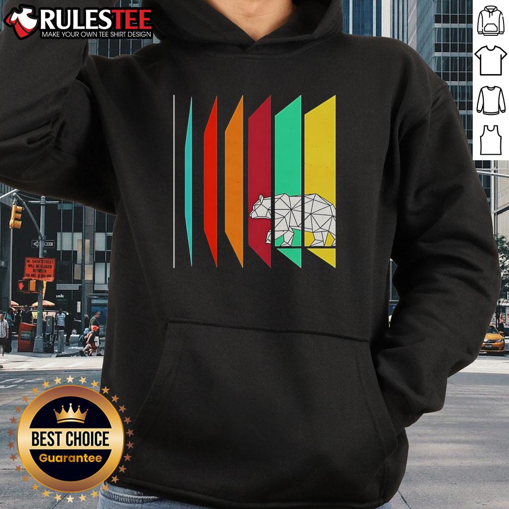 Alt Text: Cute wild geometry bear hoodie featuring a colorful bear design on a cozy hoodie, perfect for casual wear.