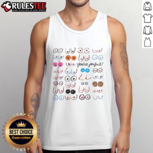 Funny Boobs You're Perfect meme tank top featuring a humorous graphic design, perfect for casual wear and meme lovers.