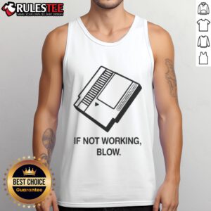 Funny diagram showing retro gamer blowing on a game cartridge, featured on a tank top for gaming enthusiasts.