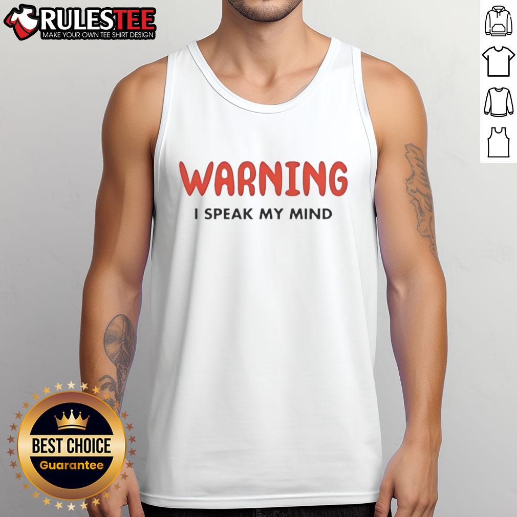 Alt Text: Funny Vegas Matt tank top featuring 'I Speak My Mind' design, perfect for casual wear and expressing personality.