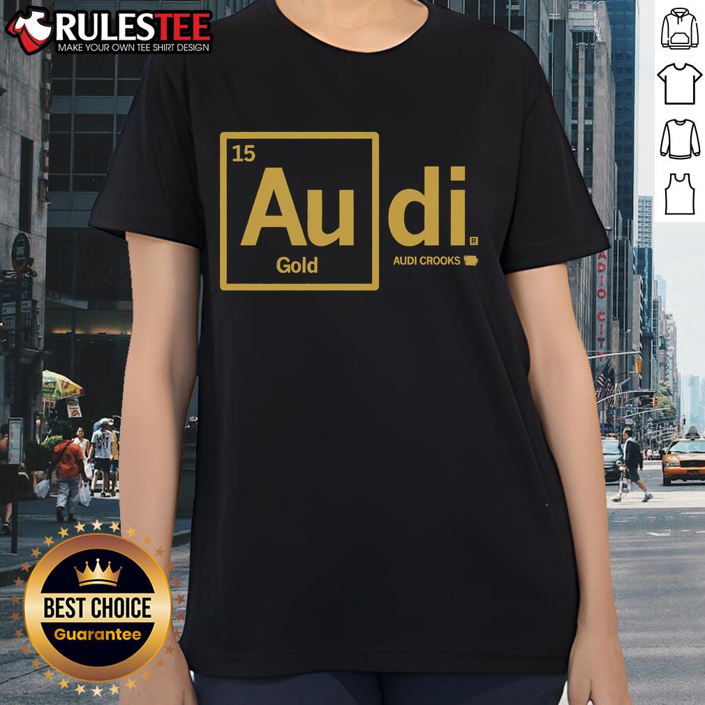 Good Audi Crooks Gold Ladies Tee featuring stylish design and premium fabric for a fashionable look.