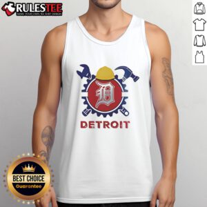 Happy Labor Day USA with a Detroit Tigers baseball tank top, perfect for baseball fans celebrating the holiday.