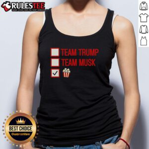 Good Team Trump Team Musk Team Popcorn Tank Top featuring vibrant graphics and a fun, casual style for fans.