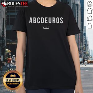 Official ABCDEuros ladies tee showcasing a stylish design, perfect for casual wear and fans of ABCDEuros merchandise.