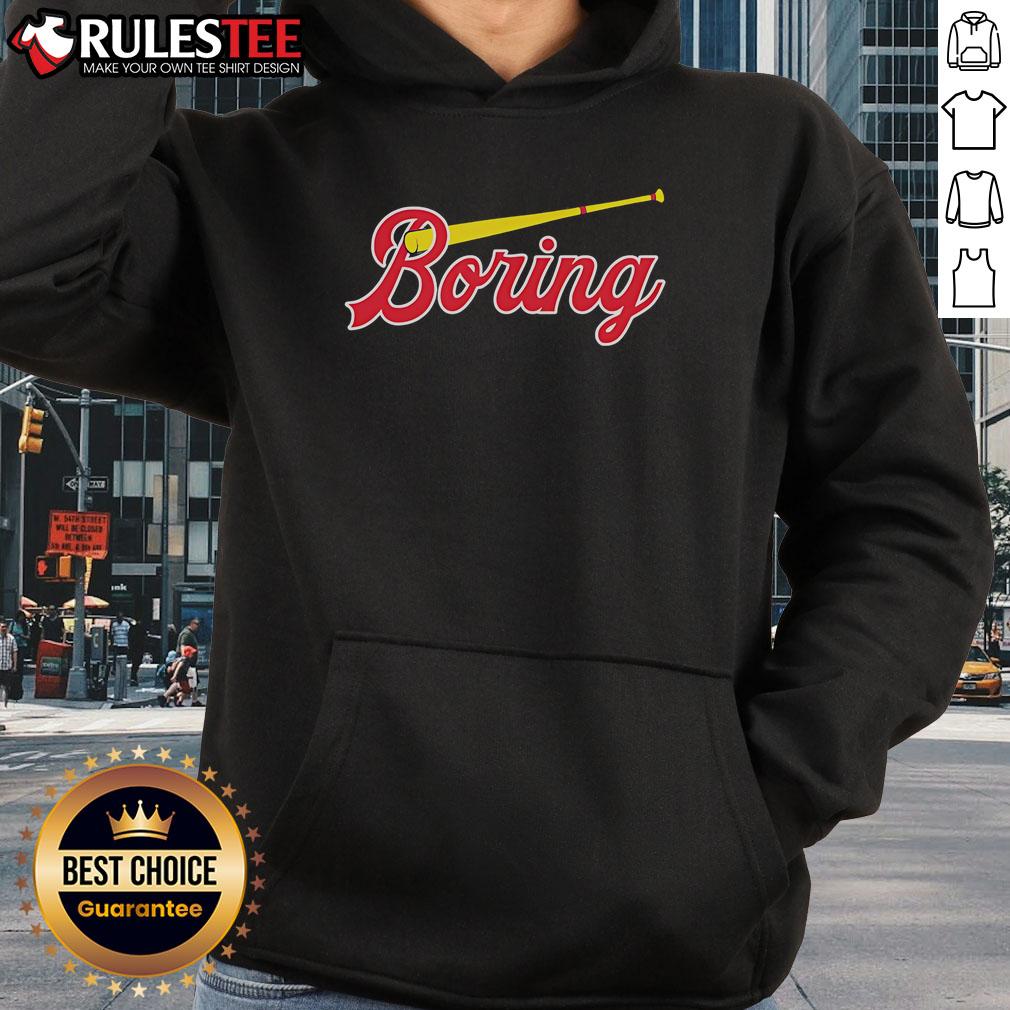 Official Boring Chicago Cubs Hoodie in navy blue with logo, perfect for fans looking to show team spirit and stay cozy.