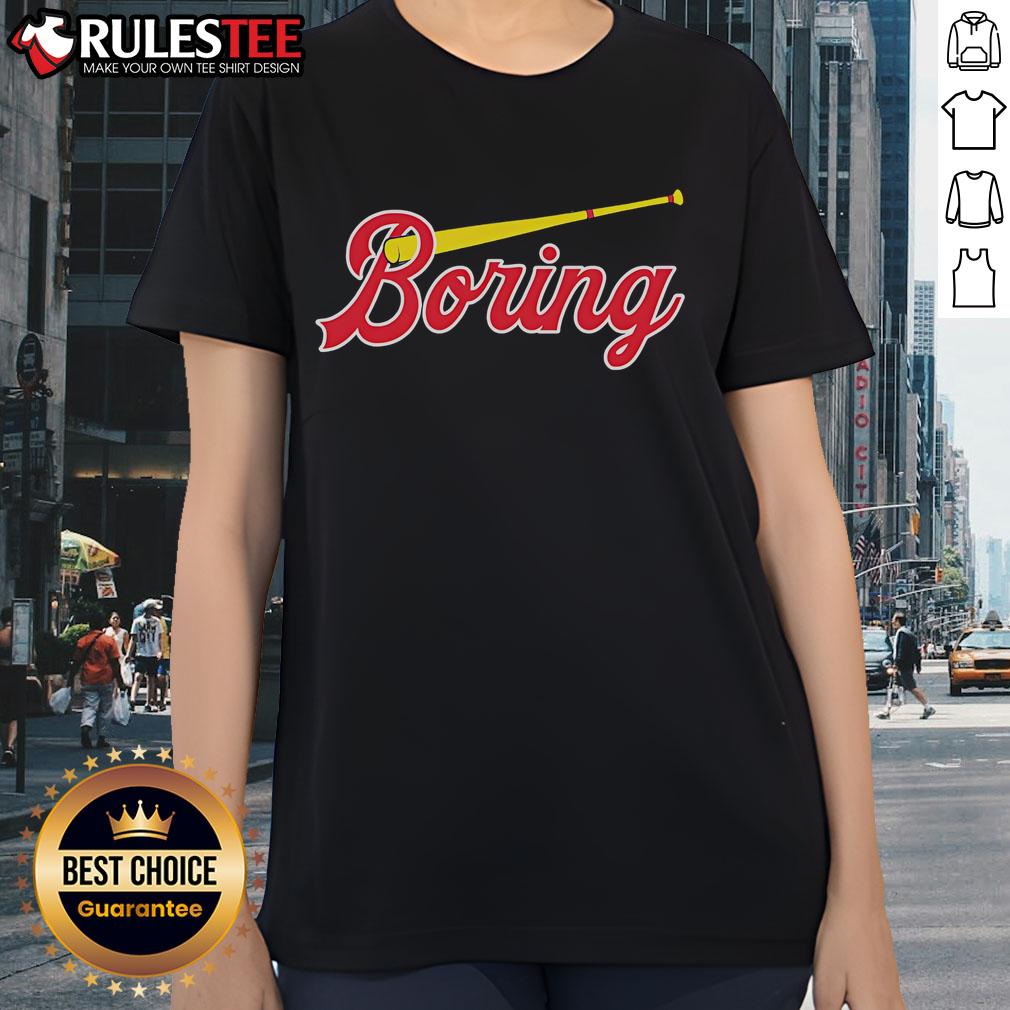 Official Boring Chicago Cubs Ladies Tee featuring team logo and comfortable fit for female fans.