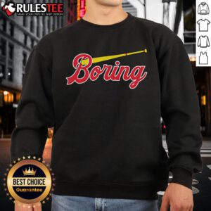 Official Boring Chicago Cubs sweatshirt featuring team logo in navy blue, perfect for fans and casual wear.