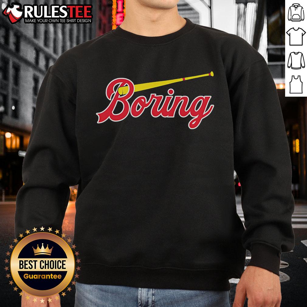 Official Boring Chicago Cubs sweatshirt featuring team logo in navy blue, perfect for fans and casual wear.