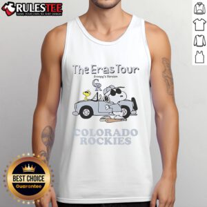 Official Colorado Rockies The Eras Tour Snoopy tank top featuring vibrant graphics and a stylish design for fans.