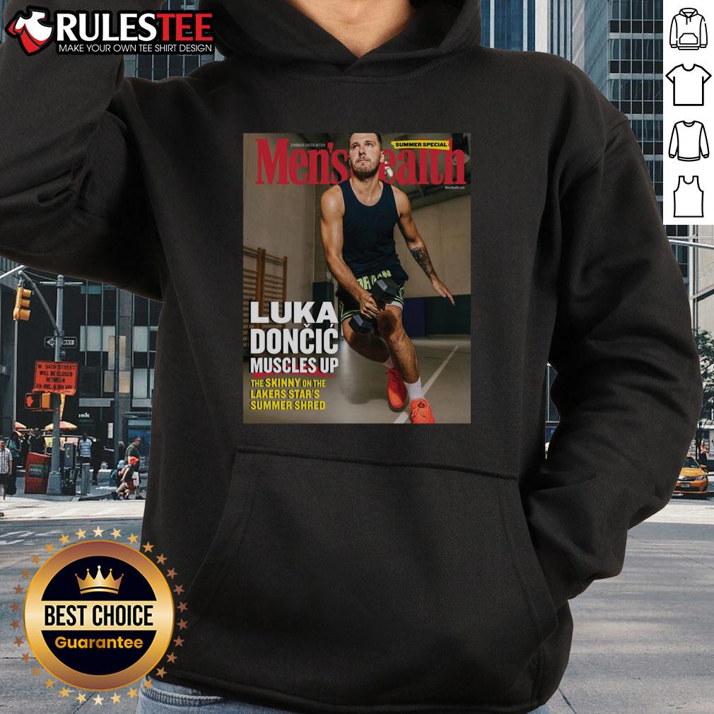 Luka Doncic showcases his muscles in a stylish Lakers hoodie during summer training sessions, embodying athleticism and style.