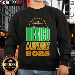 Official Mexico Campeones Concacaf 2025 sweatshirt featuring vibrant team colors and logo, perfect for fans.