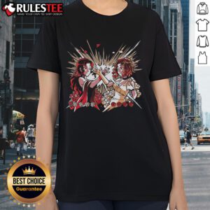 Premium Rose Camellia Ladies Tee featuring a vibrant floral design on soft, comfortable fabric for stylish wear.