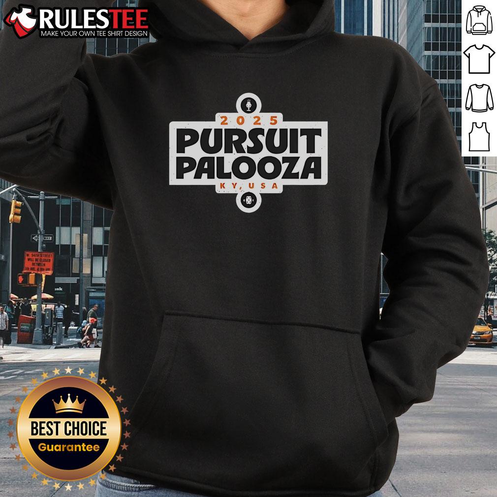 Top PursuitPalooza 2025 logo hoodie featuring a vibrant design, perfect for event fans and stylish casual wear.