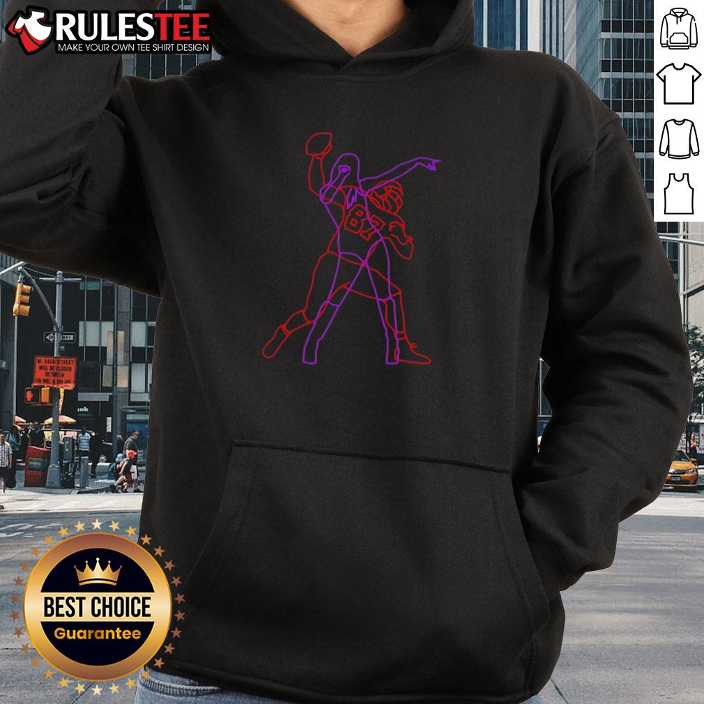 Alt Text: Awesome Neon Lights Duo Football No. 87 Hoodie showcasing vibrant colors and a stylish design perfect for fans.