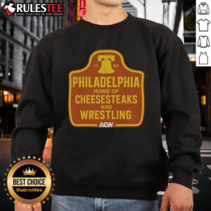Vintage 1782 sweatshirt featuring Philadelphia's iconic cheesesteaks and wrestling design, perfect for fans and collectors.